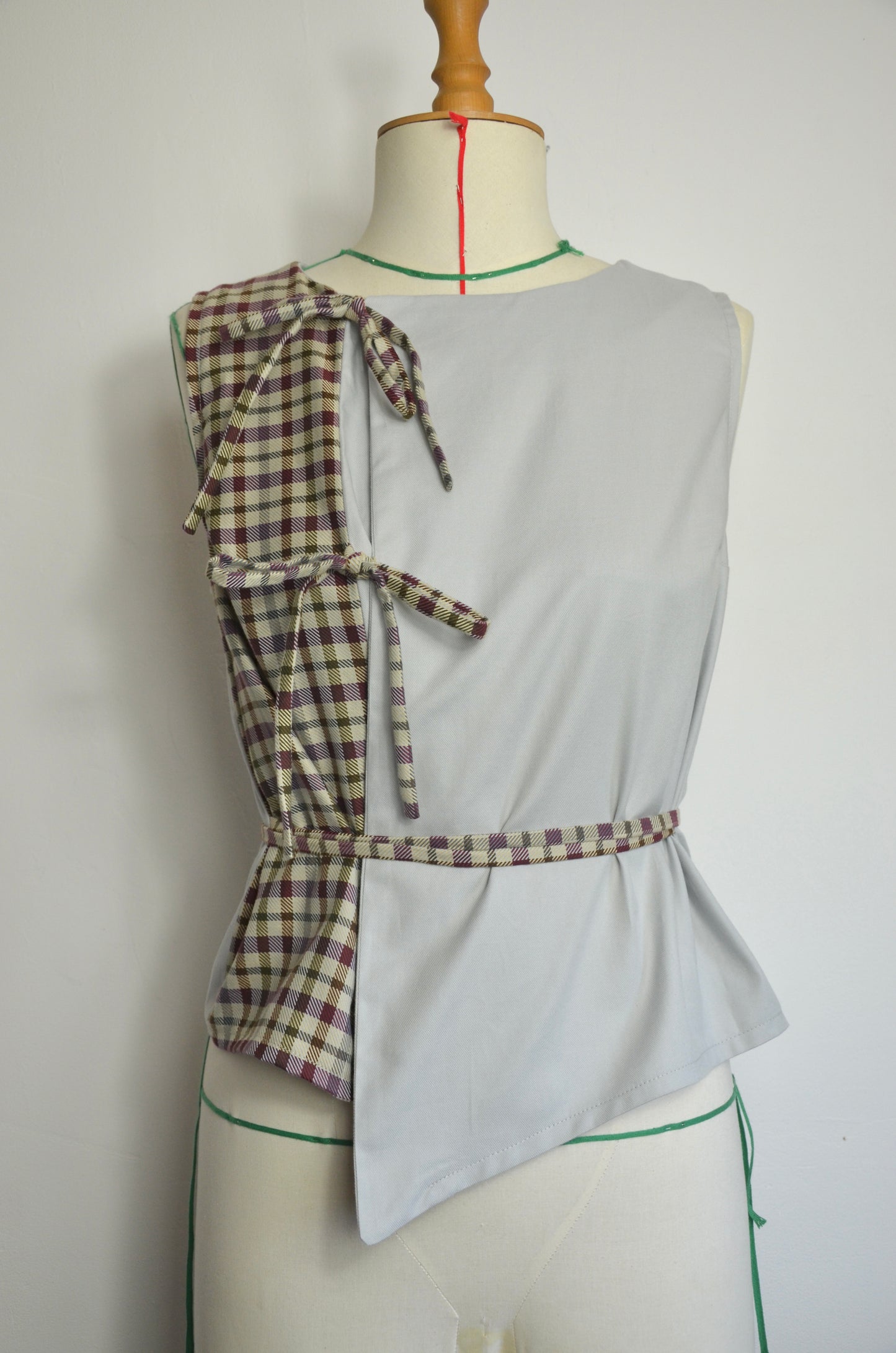 Top Noué - carreaux Taille M