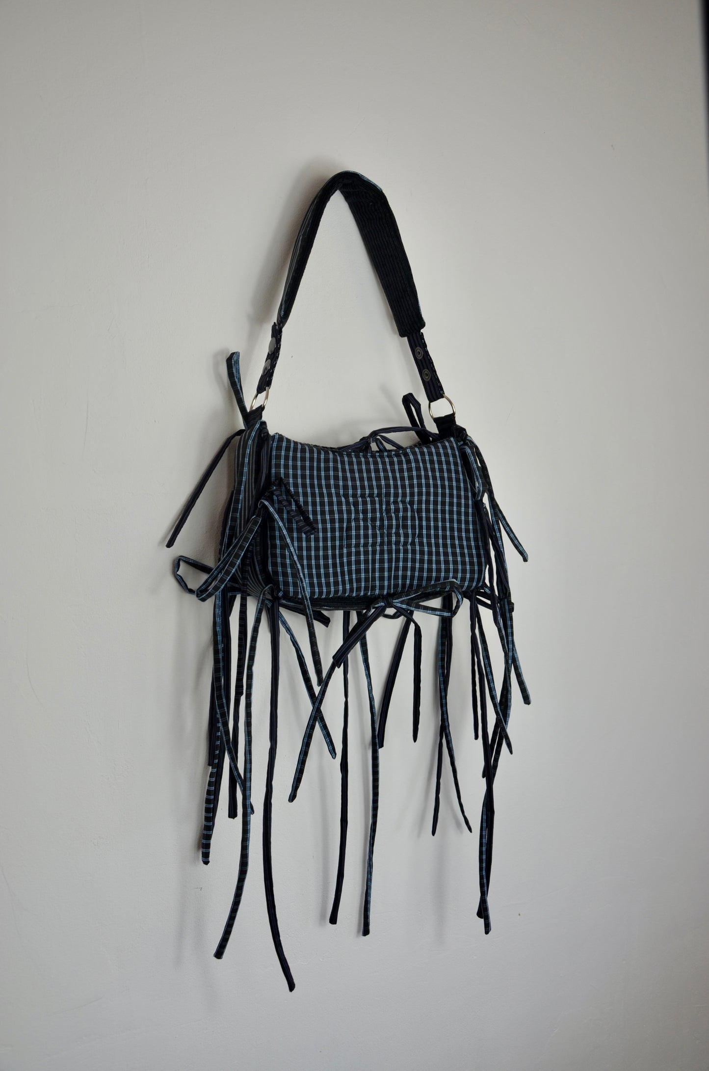 Sac réversible Elise - carreaux bleus