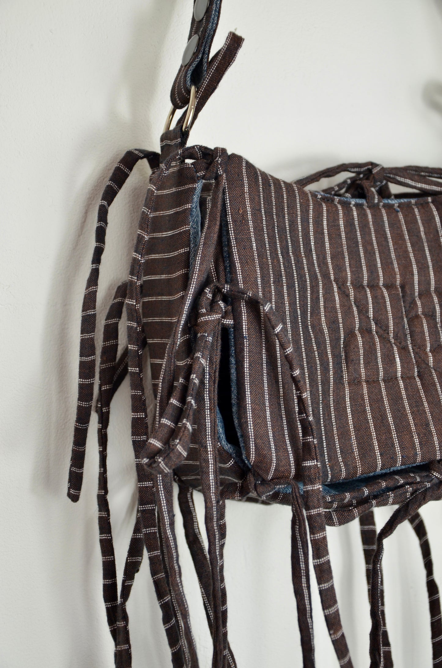 Sac réversible Elise - rayé marron