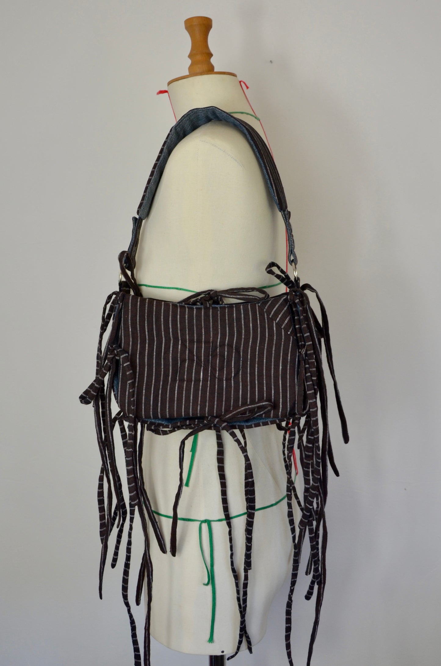 Sac réversible Elise - rayé marron