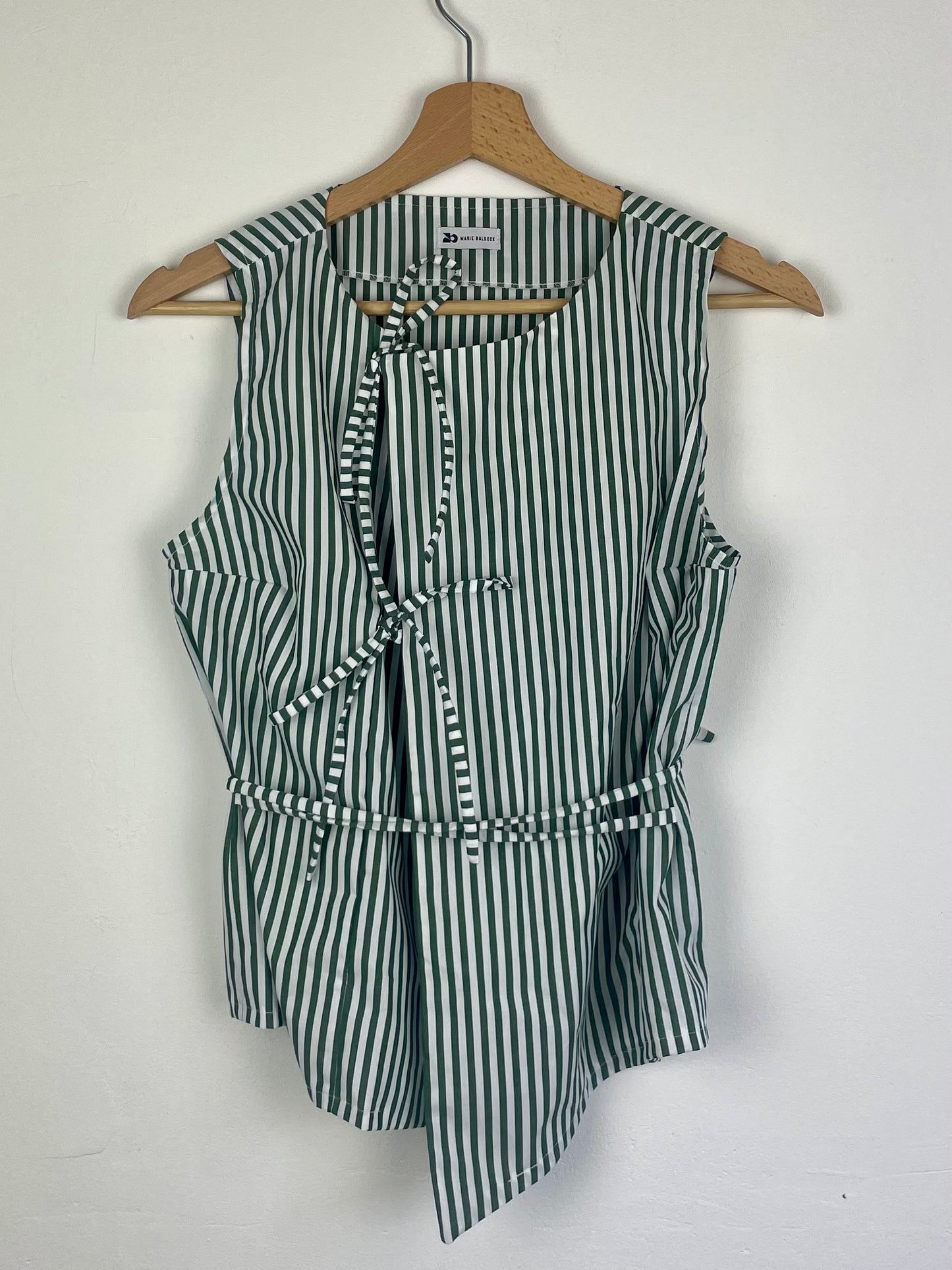 Top Noué - vert et blanc