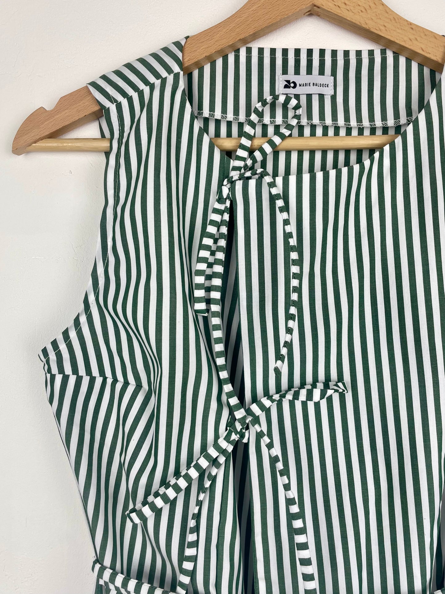 Top Noué - vert et blanc