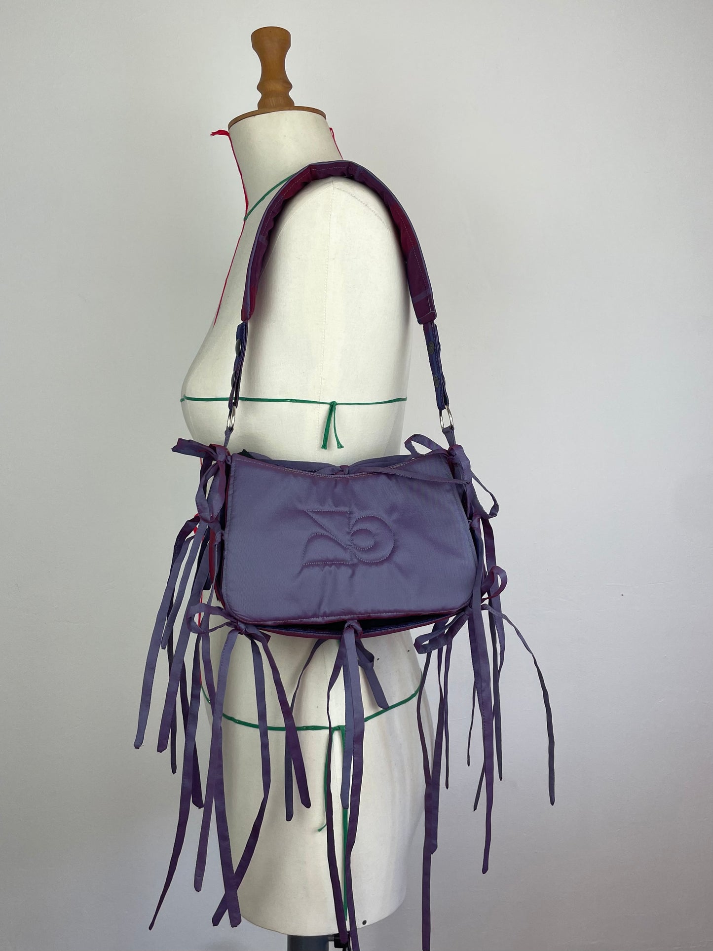 Sac réversible Elise - carreaux violets