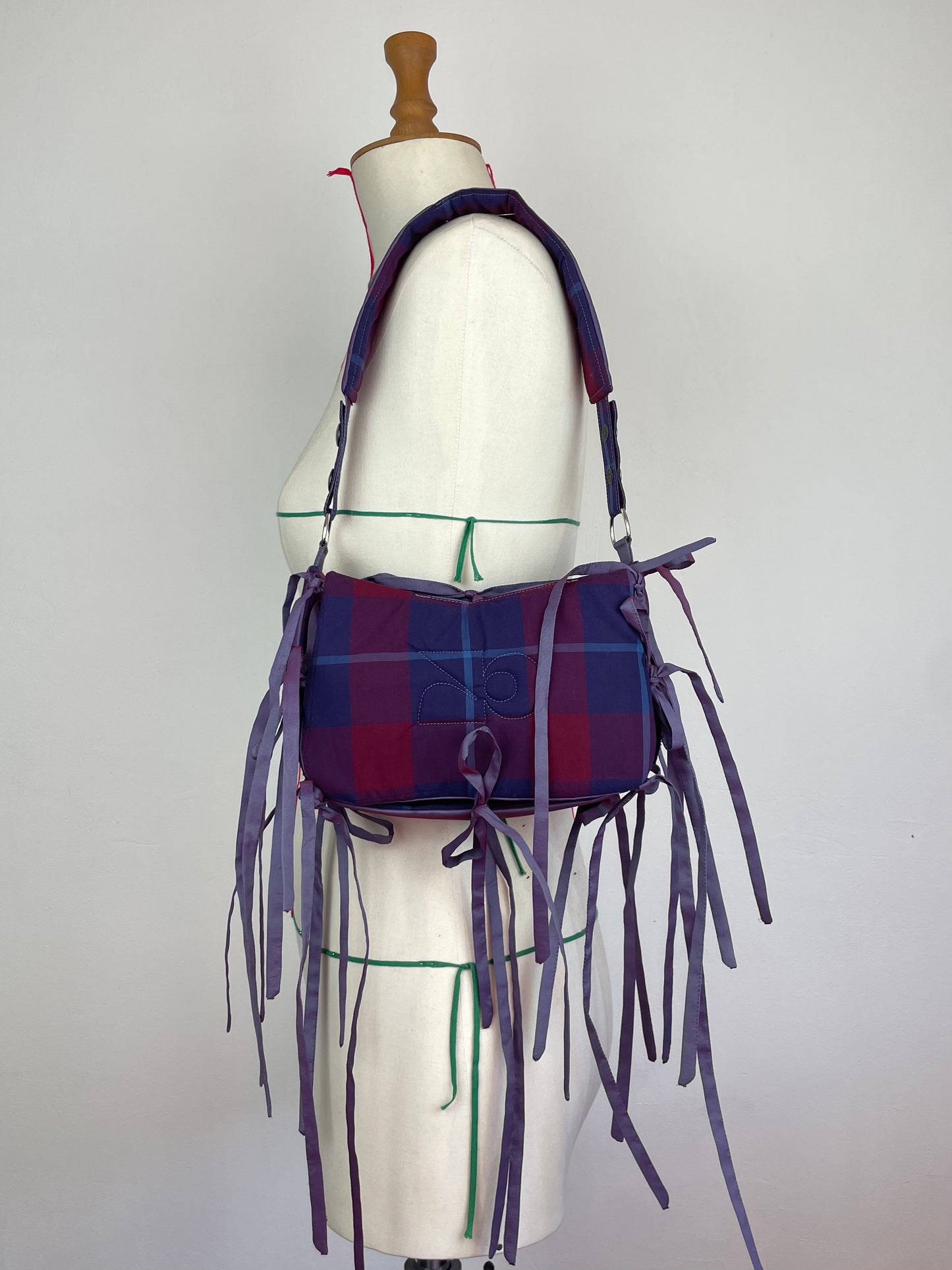 Sac Elise - carreaux violets