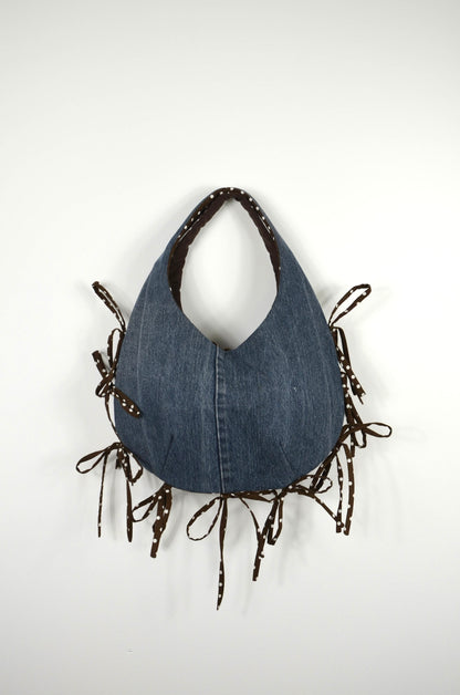 Sac réversible 02 - marron à pois et jean