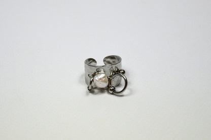 Bague Chrome&Nacre