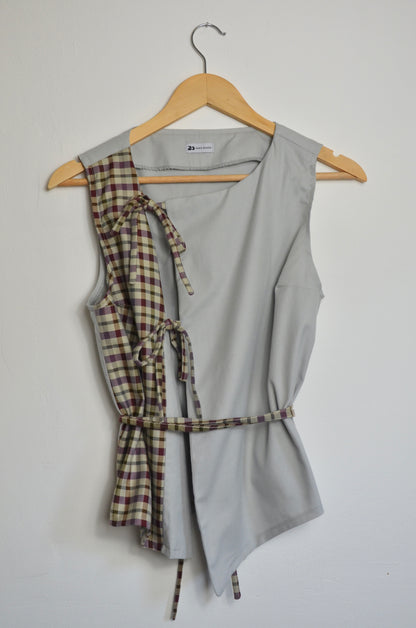 Top Noué - carreaux Taille M