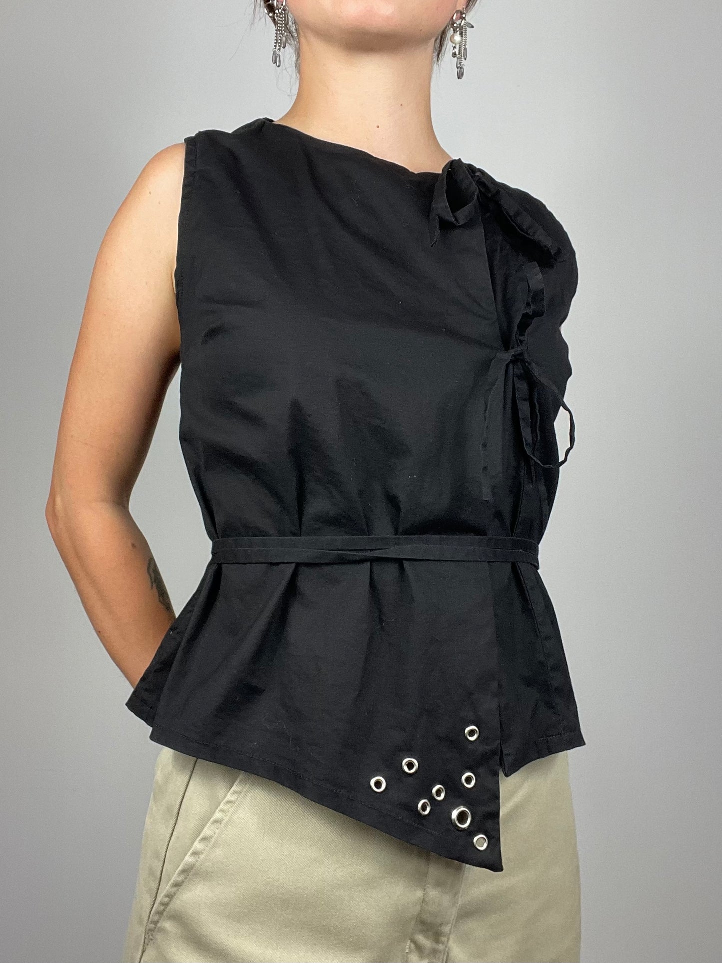 Top Noué - noir brun