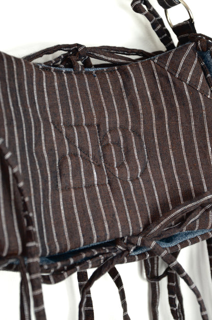 Sac réversible Elise - rayé marron