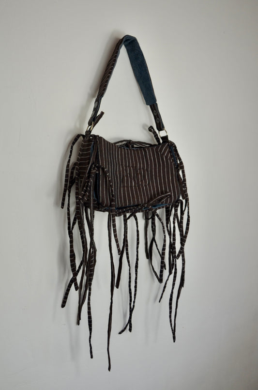 Sac réversible Elise - rayé marron