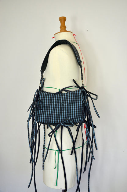 Sac réversible Elise - carreaux bleus