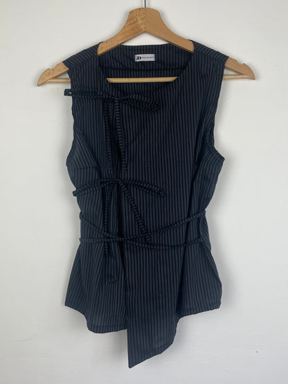 Top Noué - noir et bleu