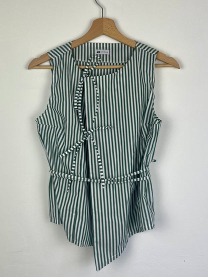 Top Noué - vert et blanc