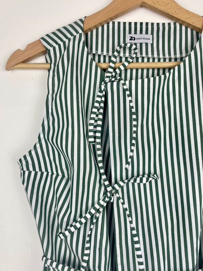 Top Noué - vert et blanc