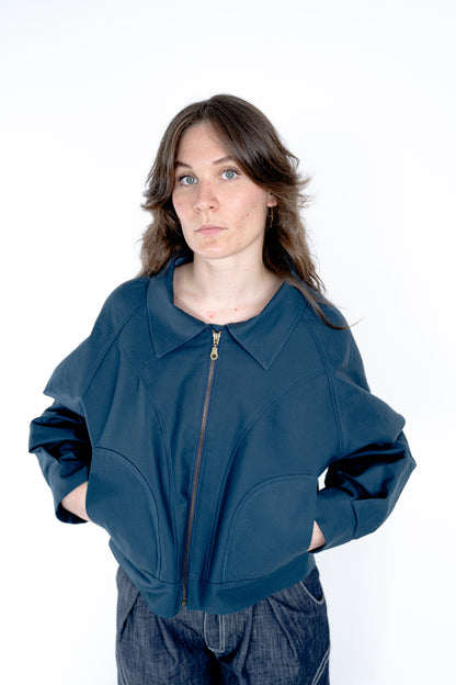Veste à découpes - bleu pétrole