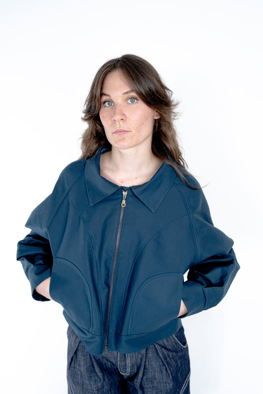 Veste à découpes - bleu pétrole