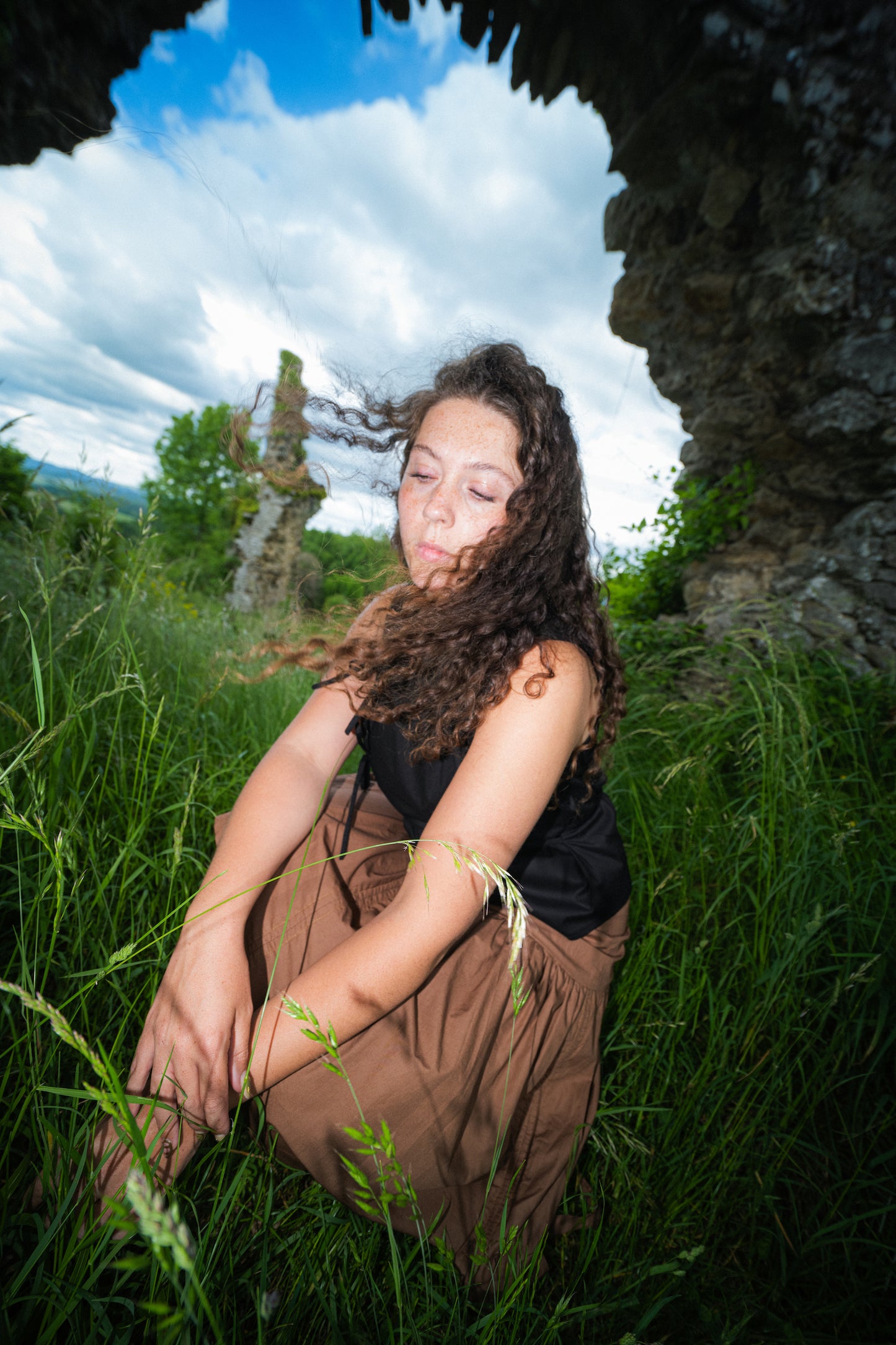 Jupe Froncée - marron