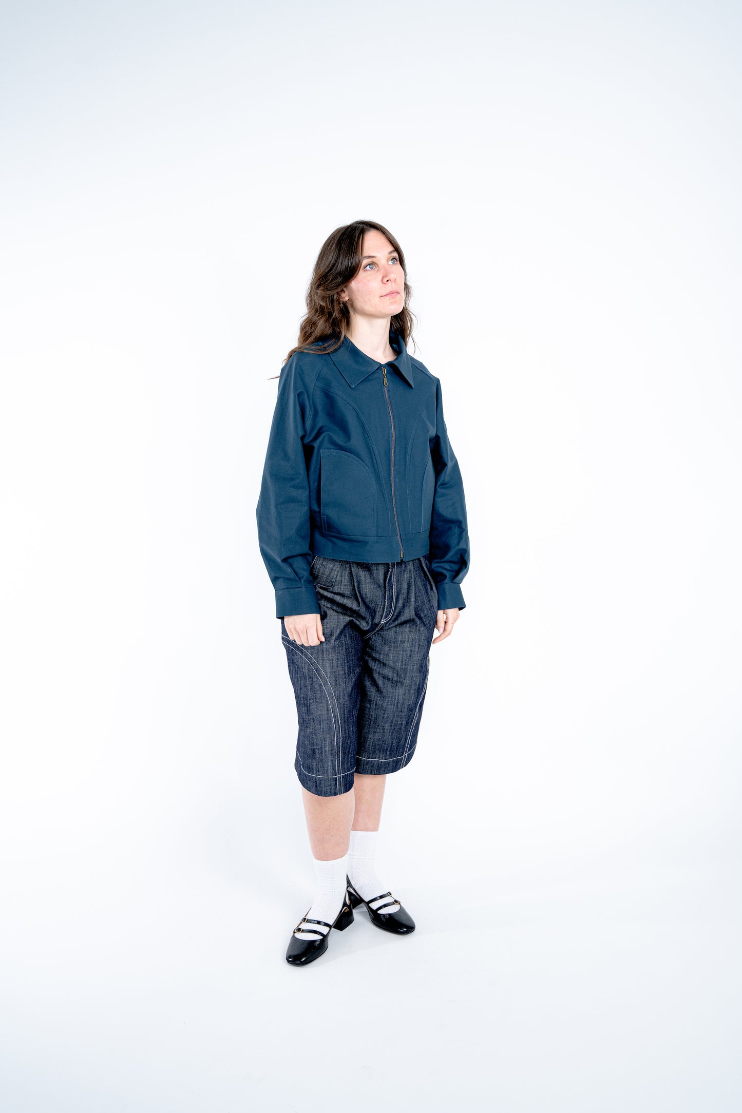 Veste à découpes - bleu pétrole