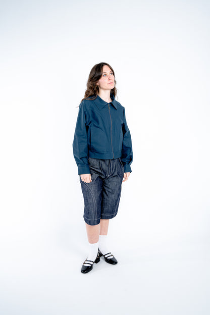 Veste à découpes - bleu pétrole