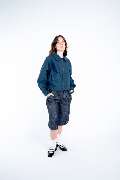 Veste à découpes - bleu pétrole